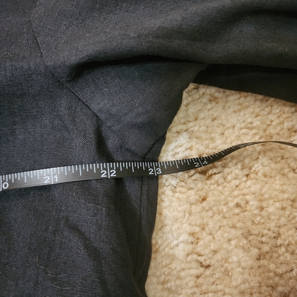 Linen black oversized shirt, with collar, linen Cotton blend, h&m, v-neck - Picture 6 of 6